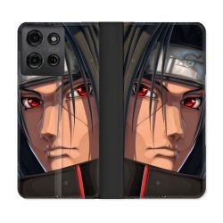 Housse cuir portefeuille Pour Motorola G75 5G Manga Naruto Itachi Visage