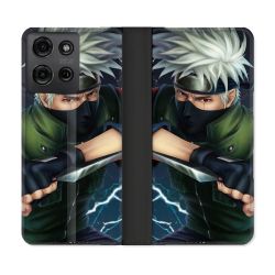 Housse cuir portefeuille Pour Motorola G75 5G Manga Naruto Kakashi