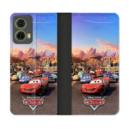 Housse cuir portefeuille Pour Motorola G85 5G Cars Affiche