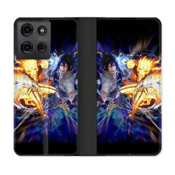 Housse cuir portefeuille Pour Motorola G75 5G Manga Naruto VS