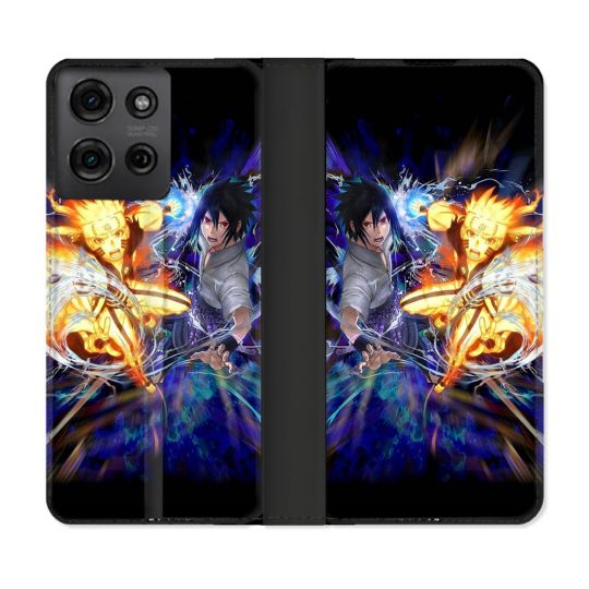 Housse cuir portefeuille Pour Motorola G75 5G Manga Naruto VS