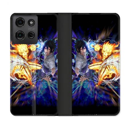 Housse cuir portefeuille Pour Motorola G75 5G Manga Naruto VS