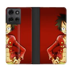 Housse cuir portefeuille Pour Motorola G75 5G Manga One Piece Luffy