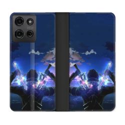 Housse cuir portefeuille Pour Motorola G75 5G Manga SAO sword Art Online Epee