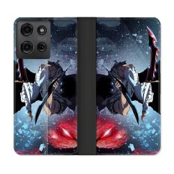 Housse cuir portefeuille Pour Motorola G75 5G Manga Solo Leveling Sung Epee