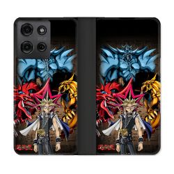 Housse cuir portefeuille Pour Motorola G75 5G Manga Yu Gi Oh