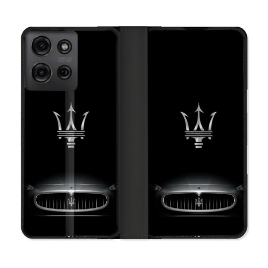 Housse cuir portefeuille Pour Motorola G75 5G Maserati