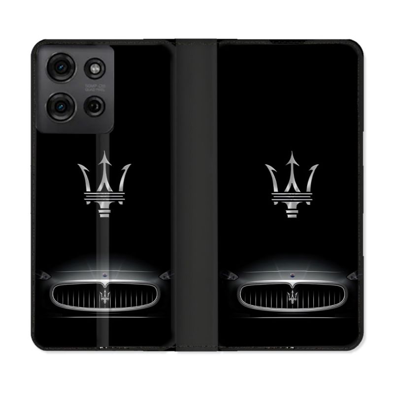Housse cuir portefeuille Pour Motorola G75 5G Maserati