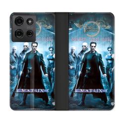 Housse cuir portefeuille Pour Motorola G75 5G Matrix Affiche