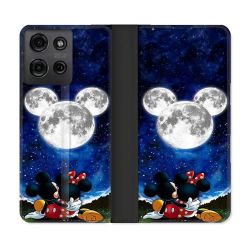 Housse cuir portefeuille Pour Motorola G75 5G Mickey Minnie