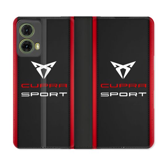 Housse cuir portefeuille Pour Motorola G85 5G Cupra