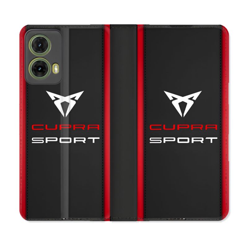 Housse cuir portefeuille Pour Motorola G85 5G Cupra