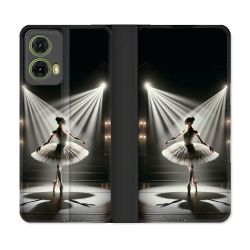 Housse cuir portefeuille Pour Motorola G85 5G Danseuse Lumière