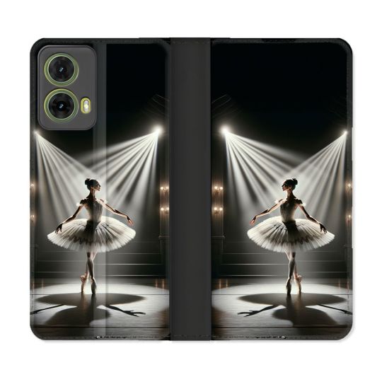 Housse cuir portefeuille Pour Motorola G85 5G Danseuse Lumière