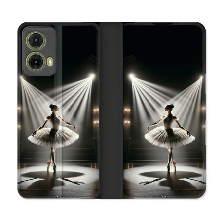 Housse cuir portefeuille Pour Motorola G85 5G Danseuse Lumière