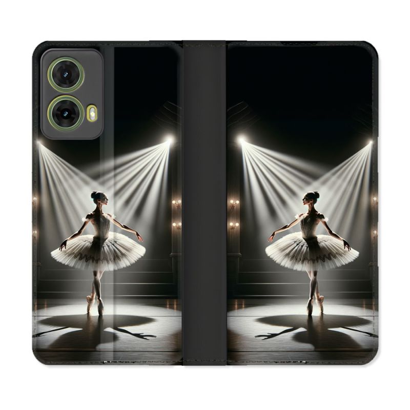 Housse cuir portefeuille Pour Motorola G85 5G Danseuse Lumière