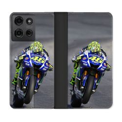 Housse cuir portefeuille Pour Motorola G75 5G Moto Course GP Wheeling 46