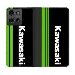 Housse cuir portefeuille Pour Motorola G75 5G Moto Kawasaki