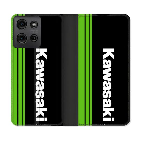 Housse cuir portefeuille Pour Motorola G75 5G Moto Kawasaki