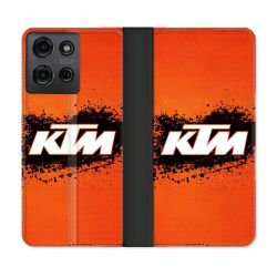 Housse cuir portefeuille Pour Motorola G75 5G Moto KTM