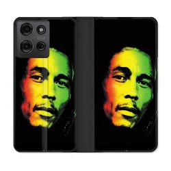 Housse cuir portefeuille Pour Motorola G75 5G Musique Bob Marley 2