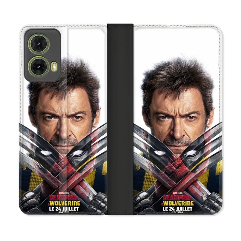 Housse cuir portefeuille Pour Motorola G85 5G Deadpool Affiche