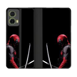 Housse cuir portefeuille Pour Motorola G85 5G Deadpool Epee