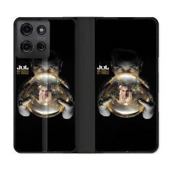 Housse cuir portefeuille Pour Motorola G75 5G Musique Jul Affiche