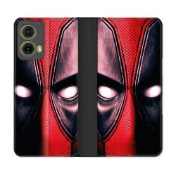Housse cuir portefeuille Pour Motorola G85 5G Deadpool Yeux
