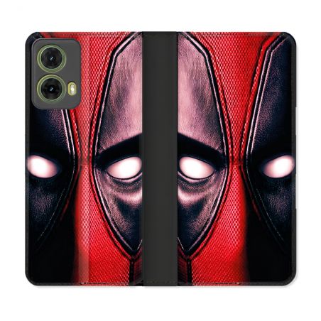 Housse cuir portefeuille Pour Motorola G85 5G Deadpool Yeux