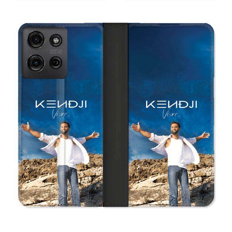Housse cuir portefeuille Pour Motorola G75 5G Musique Kendji