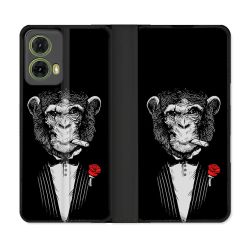 Housse cuir portefeuille Pour Motorola G85 5G Decale Singe Mafia
