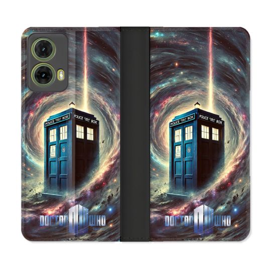 Housse cuir portefeuille Pour Motorola G85 5G Dr Who Tardis Univers