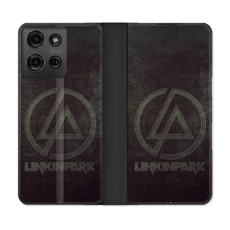 Housse cuir portefeuille Pour Motorola G75 5G Musique Rock Linkin Park