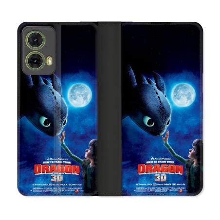 Housse cuir portefeuille Pour Motorola G85 5G Dragons Affiche
