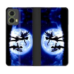 Housse cuir portefeuille Pour Motorola G85 5G Fantastique Fee Lune