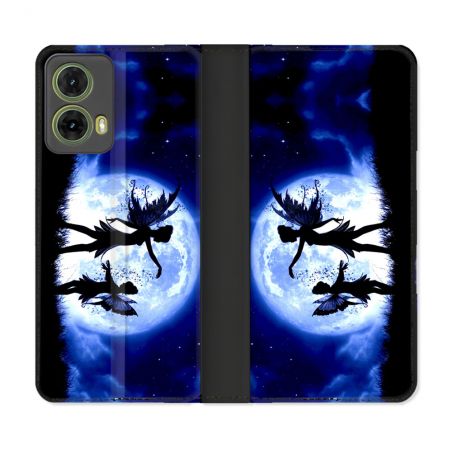 Housse cuir portefeuille Pour Motorola G85 5G Fantastique Fee Lune