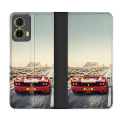 Housse cuir portefeuille Pour Motorola G85 5G Ferrari F50