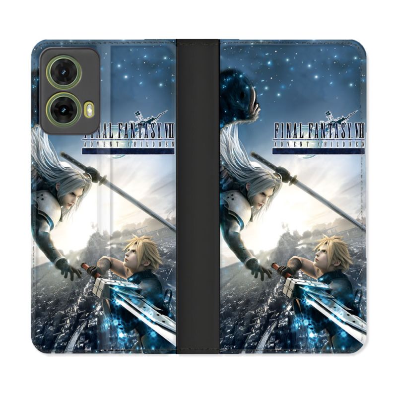 Housse cuir portefeuille Pour Motorola G85 5G Final Fantaisy