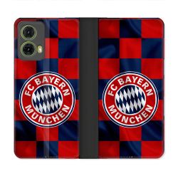 Housse cuir portefeuille Pour Motorola G85 5G Foot Bayern Munich Carreaux