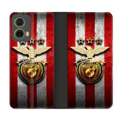 Housse cuir portefeuille Pour Motorola G85 5G Foot Benfica