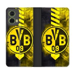 Housse cuir portefeuille Pour Motorola G85 5G Foot Dortmund