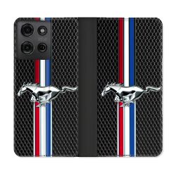 Housse cuir portefeuille Pour Motorola G75 5G Mustang