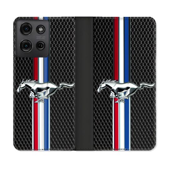Housse cuir portefeuille Pour Motorola G75 5G Mustang