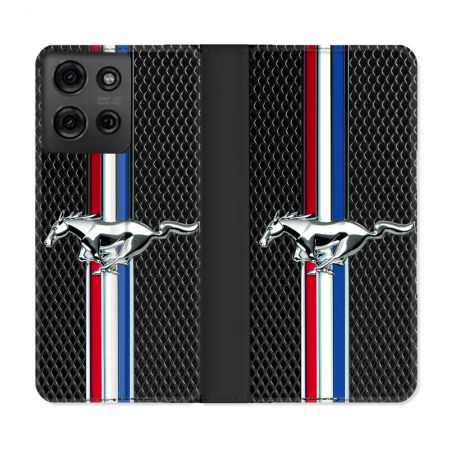 Housse cuir portefeuille Pour Motorola G75 5G Mustang