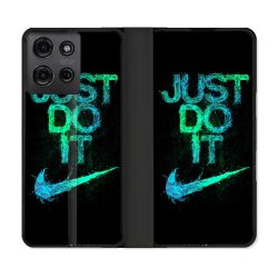 Housse cuir portefeuille Pour Motorola G75 5G Nike Just Do It