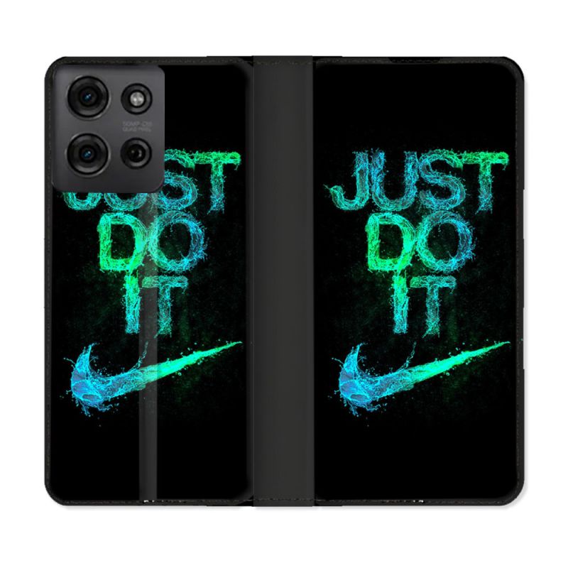 Housse cuir portefeuille Pour Motorola G75 5G Nike Just Do It