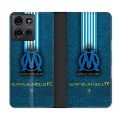 Housse cuir portefeuille Pour Motorola G75 5G Olympique Marseille OM Bande