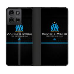 Housse cuir portefeuille Pour Motorola G75 5G Olympique Marseille OM Fier etre Marseillais
