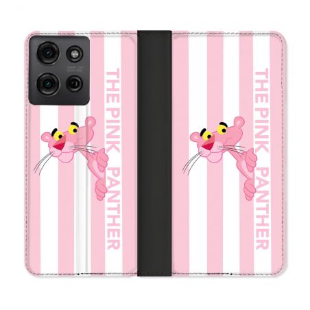 Housse cuir portefeuille Pour Motorola G75 5G Panthere Rose